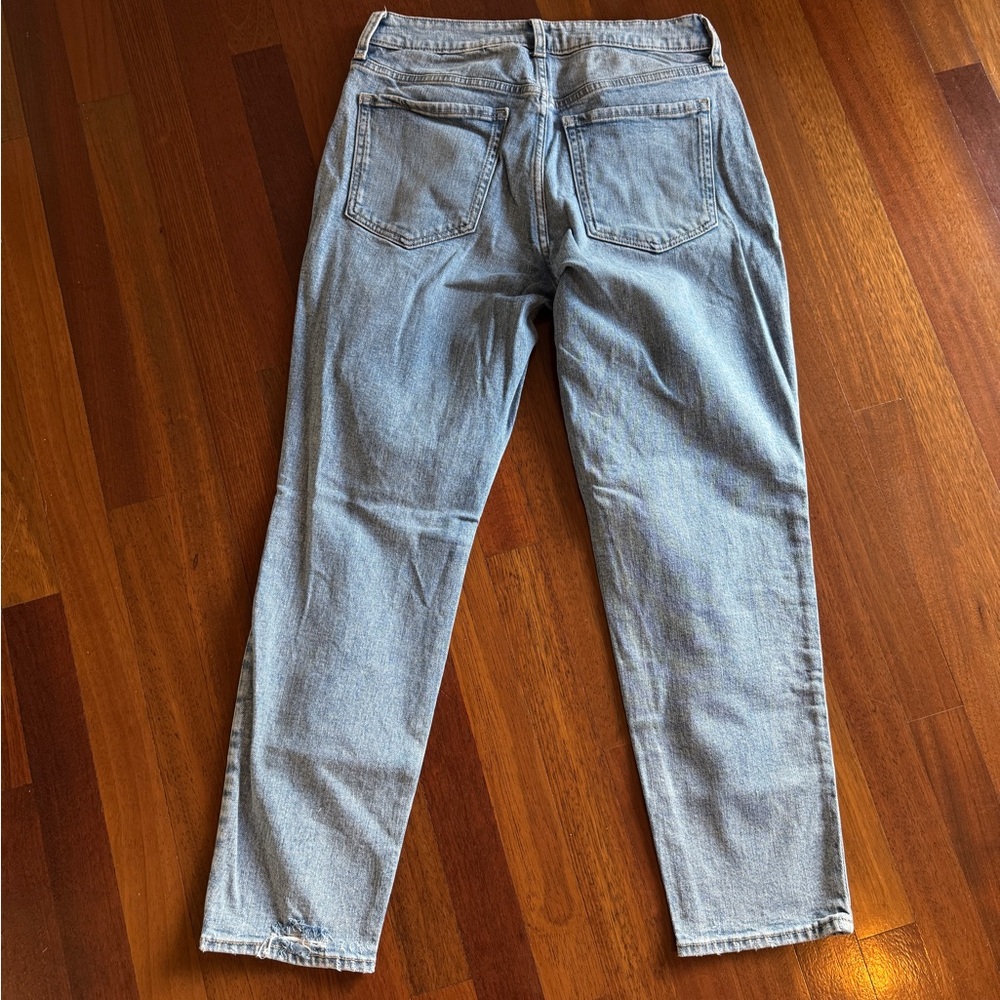 Old Navy O.G. Straight Button Fly High Rise Ripped Jeans - Picture 3 of 7